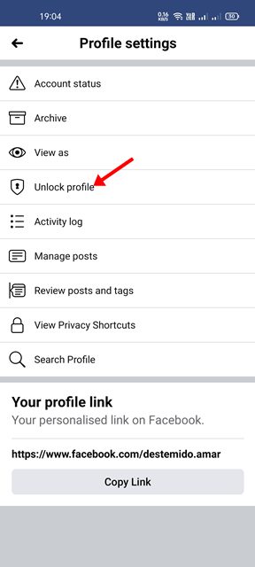 Unlock Profile