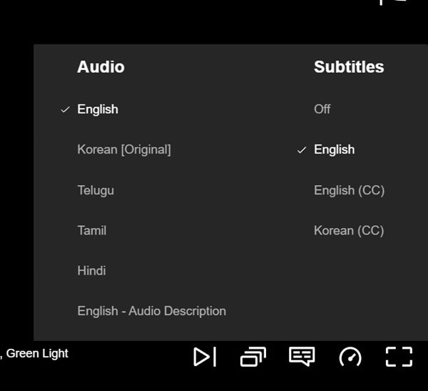 choose a subtitle language