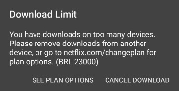 Netflix download error