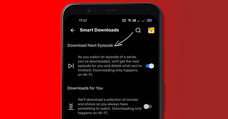 Az Intelligens letöltések funkció engedélyezése a Netflixen