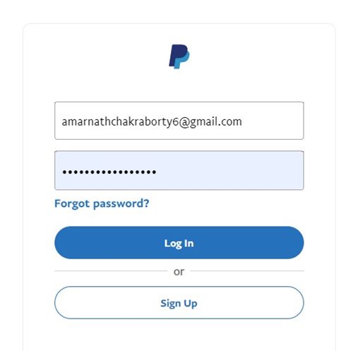 log in to your PayPal account