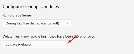 delete files stored in the recycle bin automatically