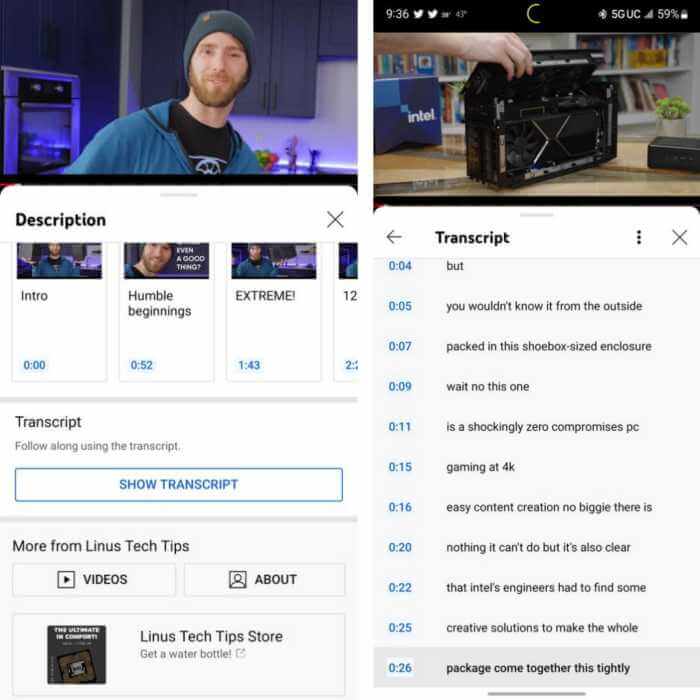 YouTube for Android Gets Transcription Featu (1)