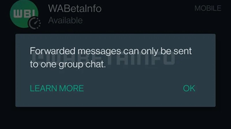Forwarded Messages can only be sent to one group chat