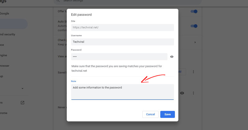 How to Add Notes to Saved Passwords in Google Chrome
