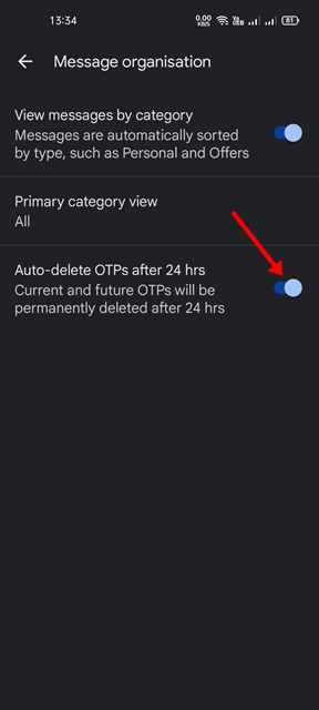 How to Auto Delete OTP Messages After 24 Hours on Android - 54