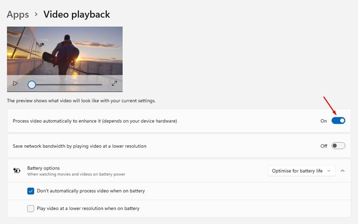 How to Change Playback Settings to Enhance Videos in Windows 11 - 14