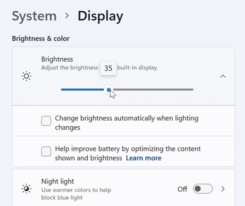 Change brightness automatically when lighting changes