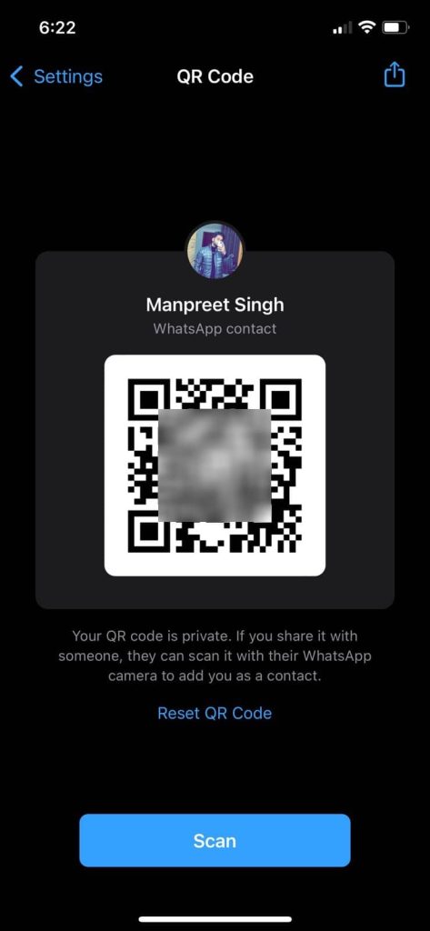 Create QR code for your whatsapp profile
