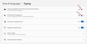 How to Enable or Disable Text Suggestions on Windows 11