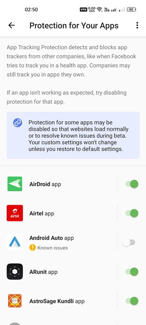 How to Enable   Use the App Tracking Protection of DuckDuckGo - 48