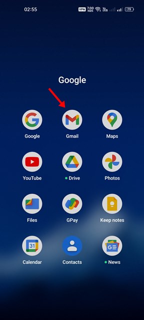 abra o aplicativo Gmail