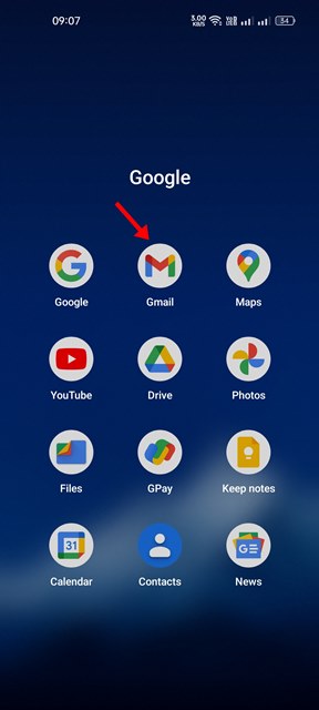 abra o aplicativo Gmail