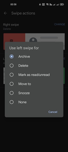 select an appropriate action