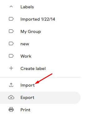 click on the Import button