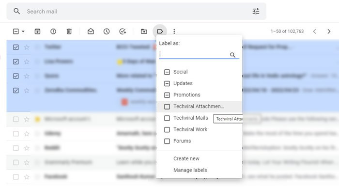 Labels in Gmail