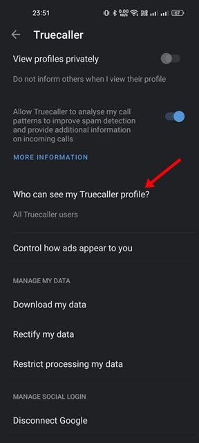 Who can see my Truecaller profile?