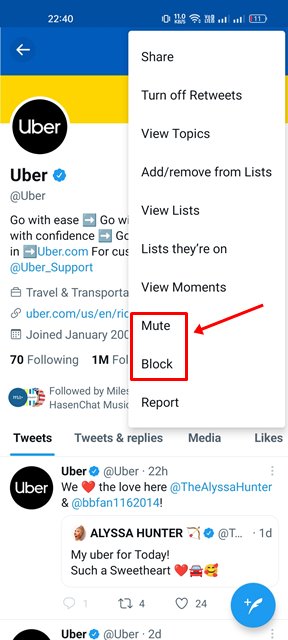 Mute or Block