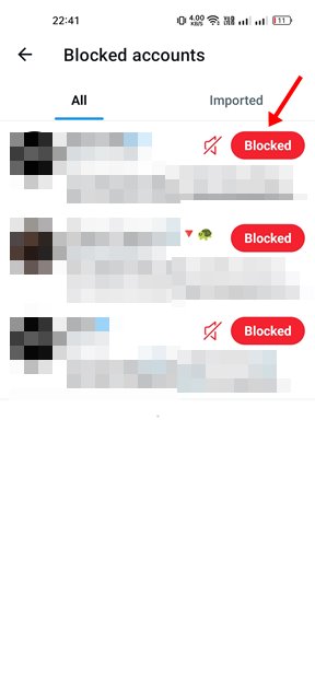 Blocked button