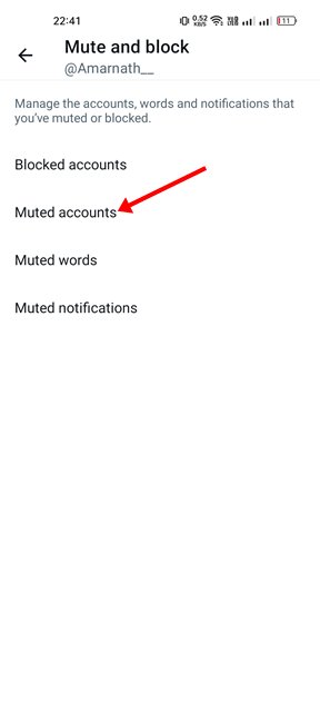 Muted accounts