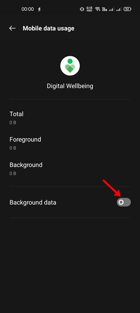 disable the Background data