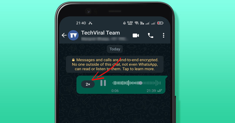 Como aumentar a velocidade de reprodução da mensagem de voz do WhatsApp