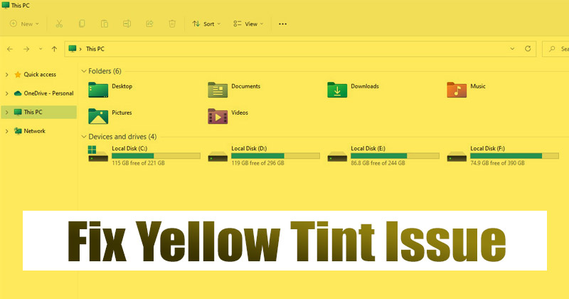 Como corrigir o problema de tonalidade amarela na tela do Windows 11