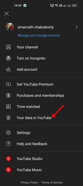 Your data on YouTube