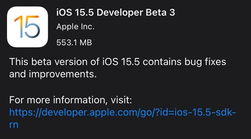 What's New in iOS 15.5 Beta 3