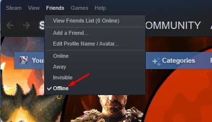 select 'Offline'