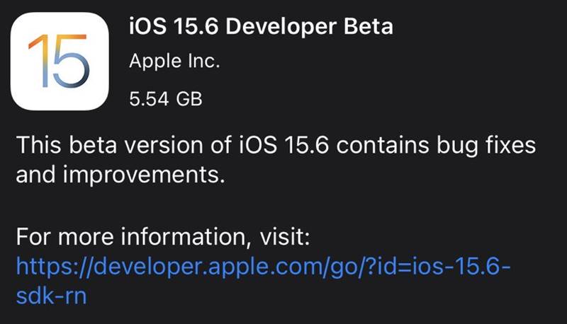 Apple släppte iOS 15.6 och macOS 12.5 Beta 1 till utvecklare