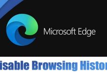 How to Disable Browsing History in Microsoft Edge Browser