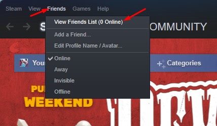 View Friends List