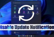 How to Hide Display Options for Update Notifications in Windows 11