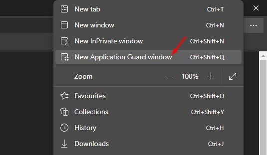 'New Application Guard Window'