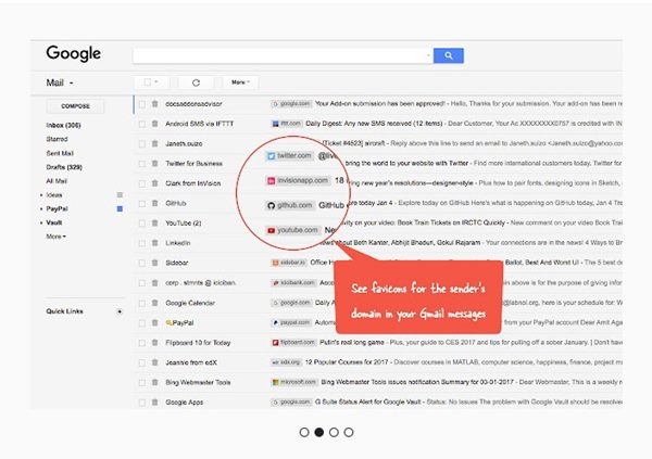 Ícones de remetente do Gmail