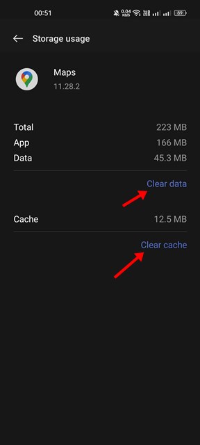 Clear Data and Clear Cache