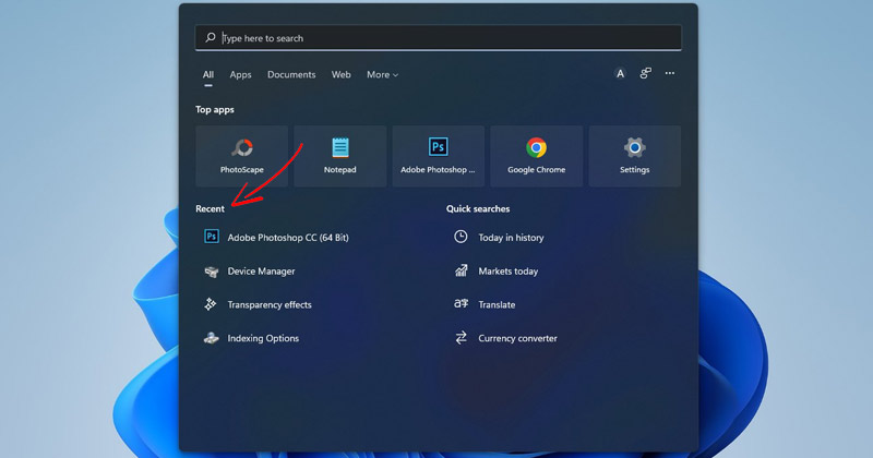 How to Disable Recent Searches on Windows 11