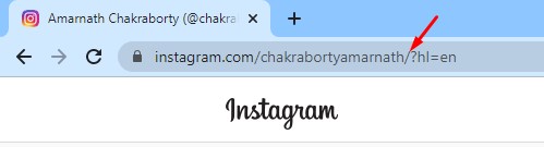 URL displayed on the address bar is your Instagram Link