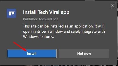 Click on the Install button