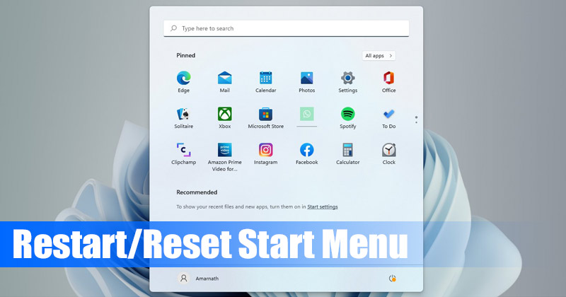 Cara Restart & Reset Start Menu di Windows 11