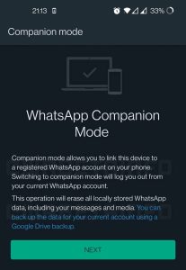 WhatsApp Companion Mode