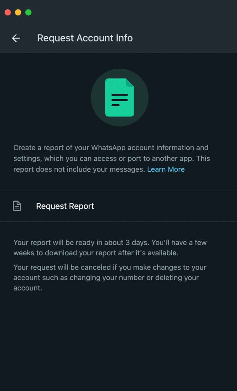 Get Whatsapp Account Info on Desktop Beta