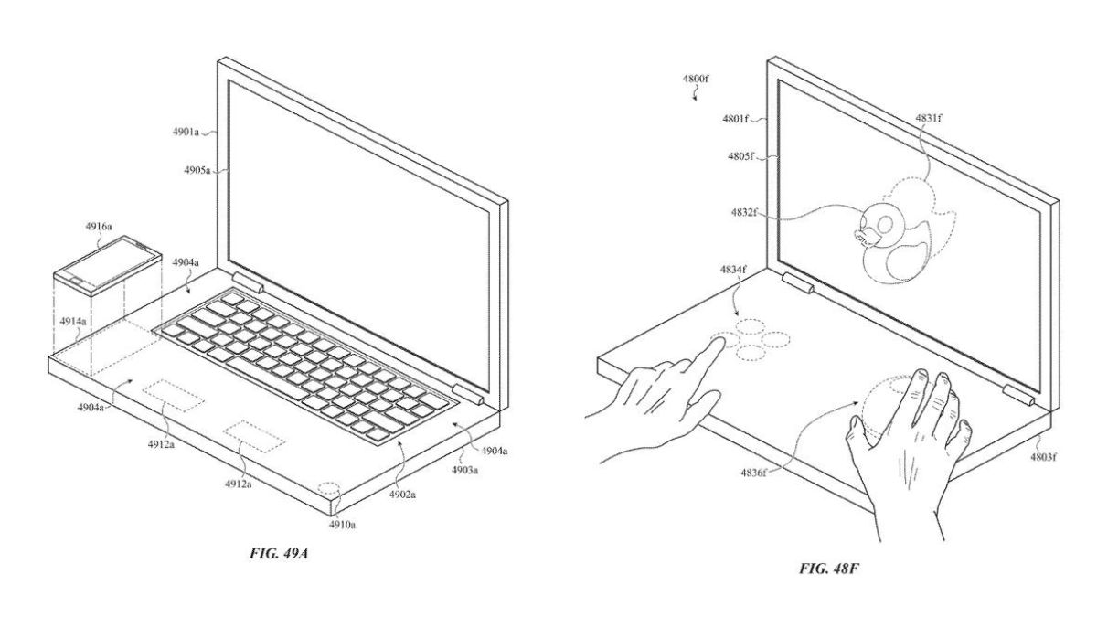 Apple 특허, 휴대 전화를 충전할 MacBook 키보드 표시