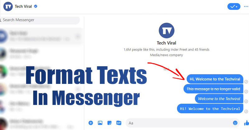 How to Send Bold, Italics, or Monospaced Text Messages on Messenger