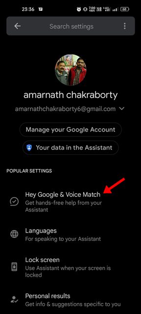 Hey Google and Voice Match