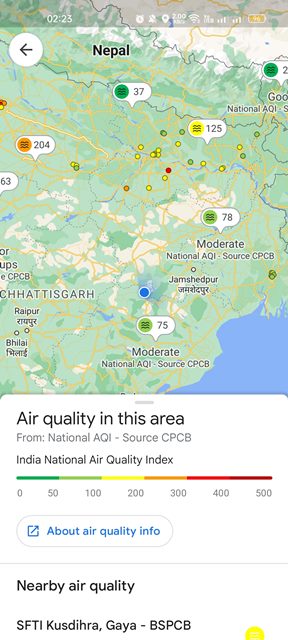 overview of your location's air quality