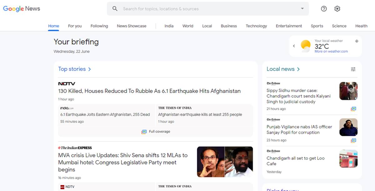 Google News Got Redesign for Desktop Site