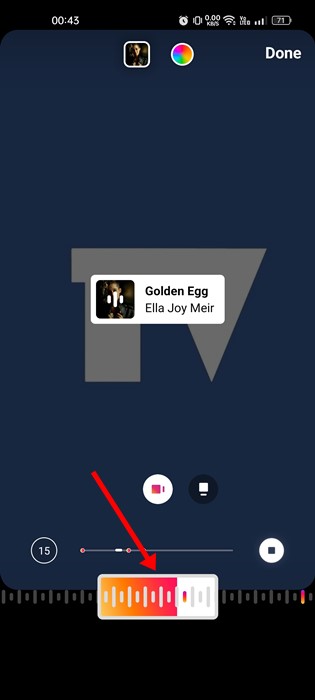 move the slider bar to find the section of the song
