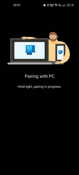'Pairing with PC'